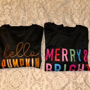 2 SHEIN black holiday sweatshirts